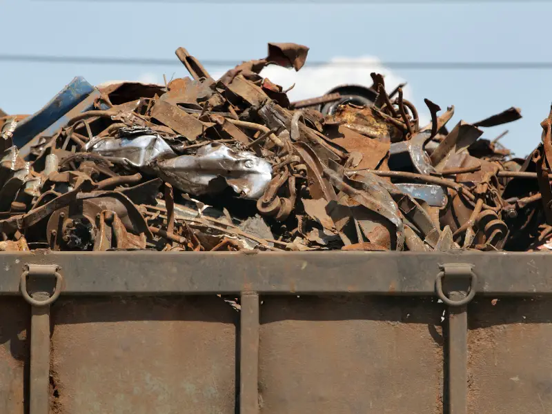 A photo of scrap metal collected magnet fishing